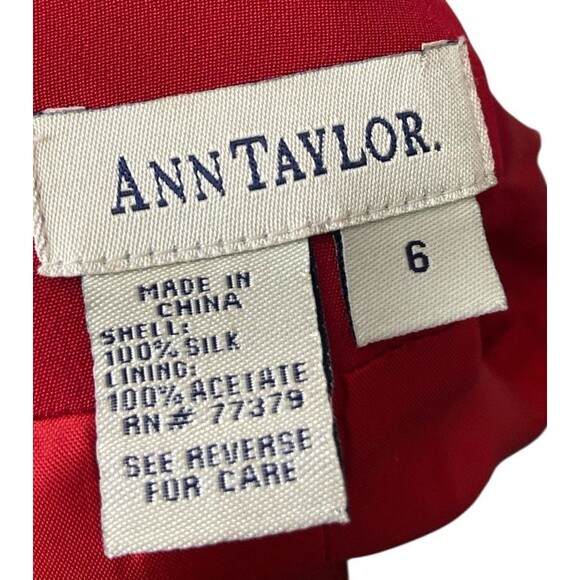 Vintage 80s Ann Taylor Silk Jacket Blazer Size 6 Red Lined Office Preppy - Picture 14 of 14